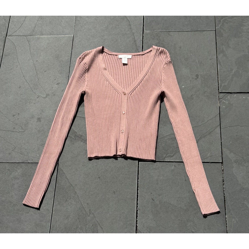 H&M Rib Knit‎ Dusty Pink Sweater Sz Medium